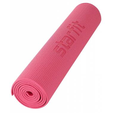 Коврик для йоги и фитнеса STARFIT FM-101 PVC, 0,6 см, 173x61 см, розовый