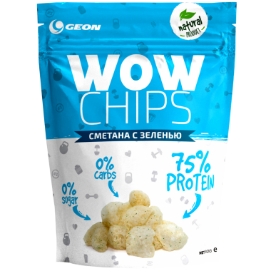 GEON WOW Protein Chips 30 г Сметана и зелень