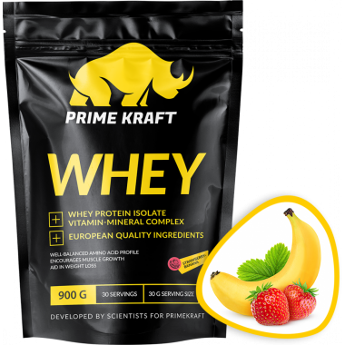 Prime Kraft Whey protein (спец. пищевой продукт СГР) 900 г Клубника-банан