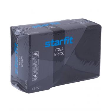 Блок для йоги STARFIT YB-201 EVA, 22,8х15,2х10 см, 350 гр, черно-серый